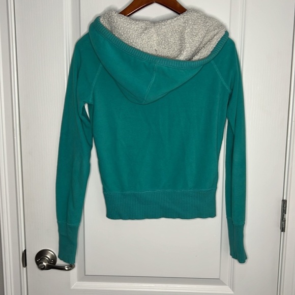 American Eagle Zipper Hoodie Jacket Teal Blue Extra Small - Picture 6 of 8